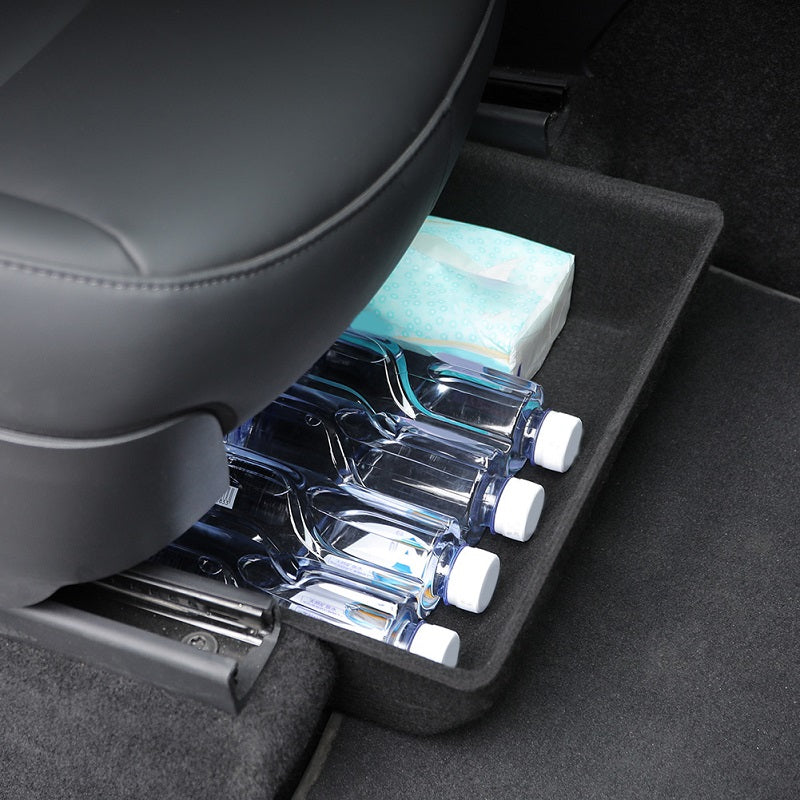 Under Seat Organizer Tray Flocking Storage Box for Tesla Model Y – TOPCARS