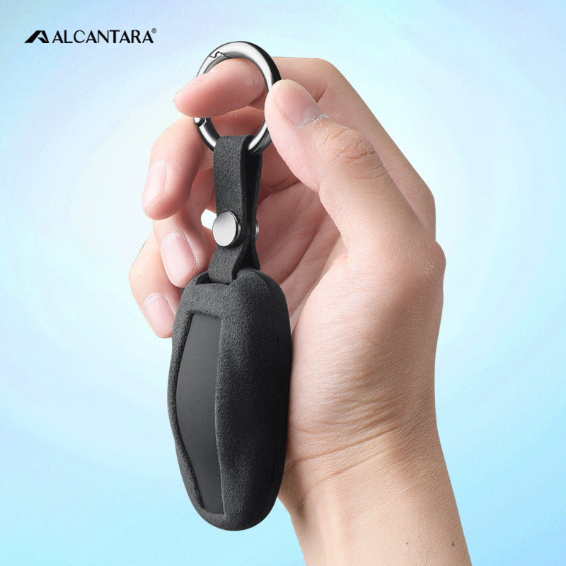 Tesla Model 3/Y/XS Car Key Cover Alcantara Turned Fur Protective Case Key Case TOPCARS