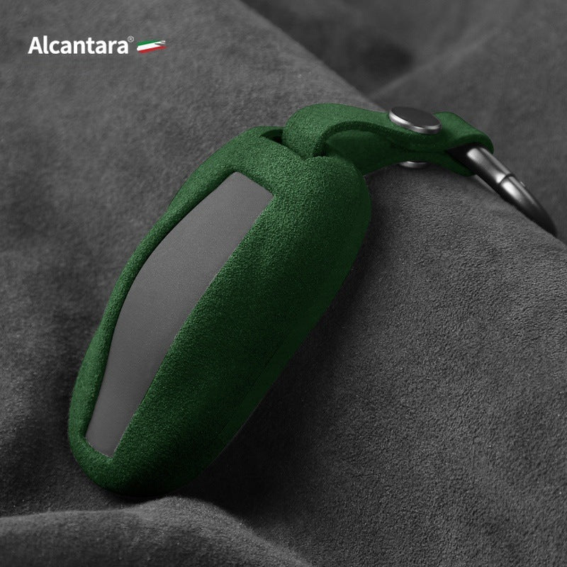 Tesla Model 3/Y/XS Car Key Cover Alcantara Turned Fur Protective Case Key Case TOPCARS
