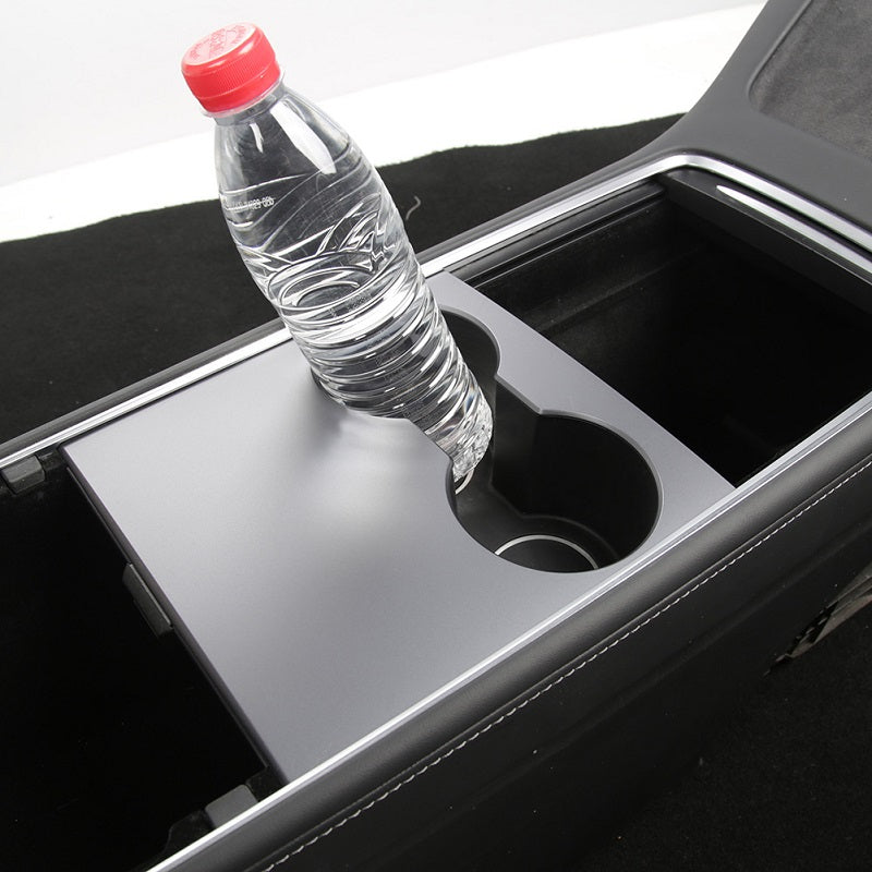 Tesla Model 3 and Y Alu Bottle Cage Insert - Cup Holder Inlet