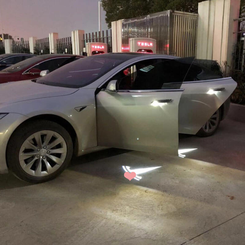 LED Tesla Logo Puddle Lights Car Door Lights For Model 3/ Y/ X