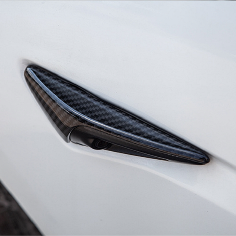 Tesla Model 3 & Y Real Carbon Fiber Side Camera Turn Signal Covers TOP CARS