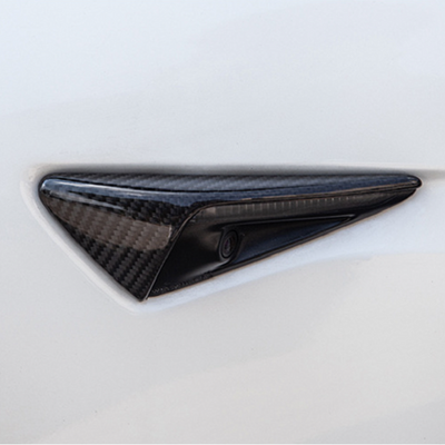 Tesla Model 3 & Y Real Carbon Fiber Side Camera Turn Signal Covers TOP CARS