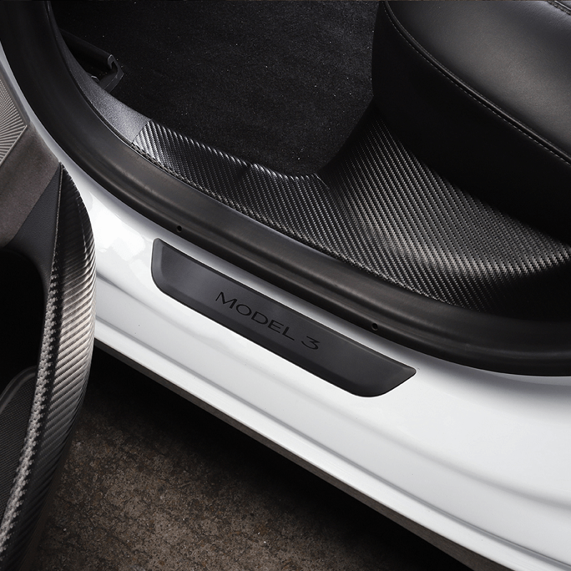 Rear Door Sill Protector Plates Decoration for Tesla Model 3 & Y