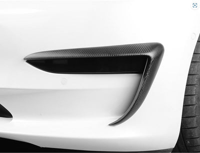 Tesla Model 3 Real Carbon Fiber Fog Light Canards/Eyelids TOPCARS