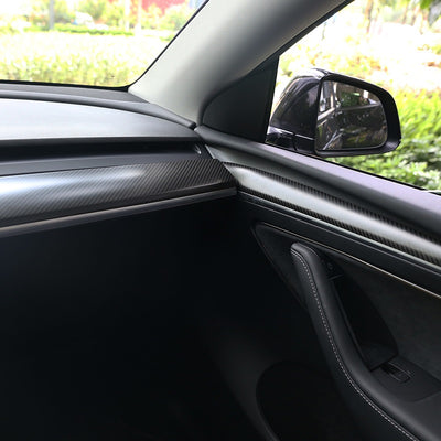 Tesla Model 3 & Y Front Door Real Carbon Fiber Extension Overlays TOPCARS