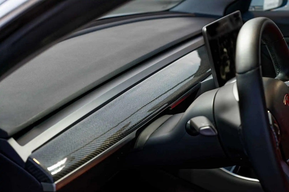 Tesla Model 3 & Y Real Carbon Fiber Dashboard Cap Trim Cover Wrap – TOPCARS