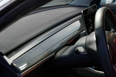 Tesla Model 3 & Y Real Carbon Fiber Piece Dashboard Cap Trim TOPCARS