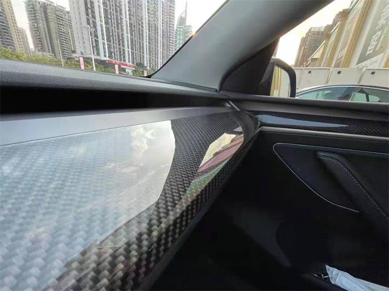 Tesla Model 3 & Y Real Carbon Fiber Piece Dashboard Cap Trim TOPCARS