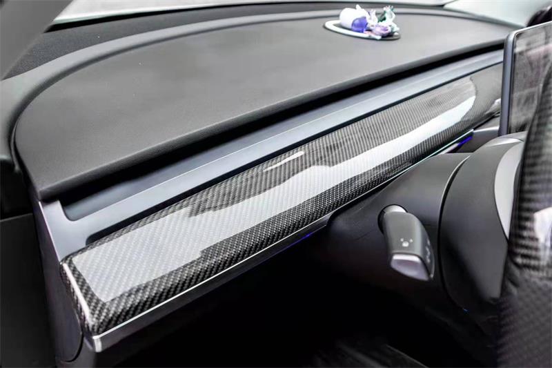 Tesla Model 3 & Y Real Carbon Fiber Piece Dashboard Cap Trim TOPCARS