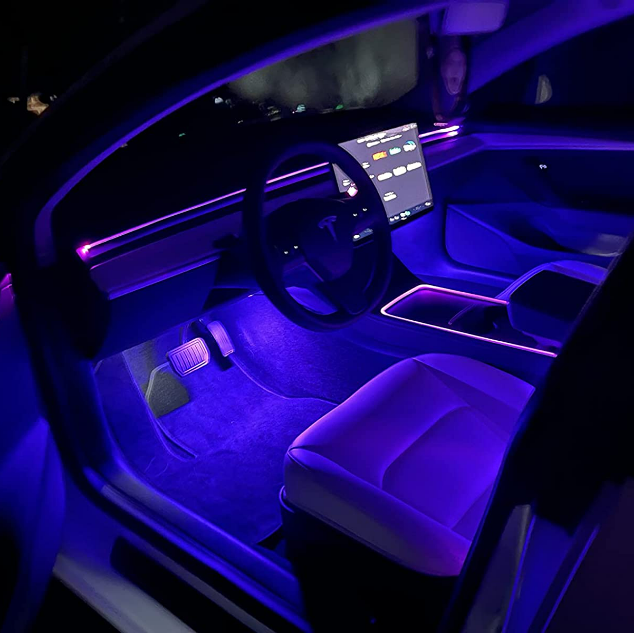 Car Neon Light Center Console Dashboard Light Ambient Lights For Tesla  Model 3 Y