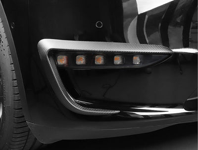 Tesla Model Y Real Carbon Fiber Fog Light Canards/Eyelids (1 Pair) TOPCARS