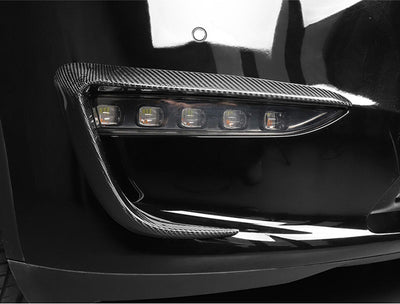 Tesla Model Y Real Carbon Fiber Fog Light Canards/Eyelids (1 Pair) TOPCARS