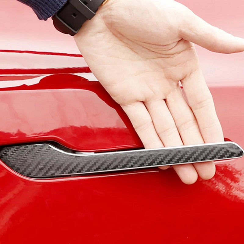 Carbon Fiber Door Style Handle Protectors For Telsa Model 3 & Y TOP CARS